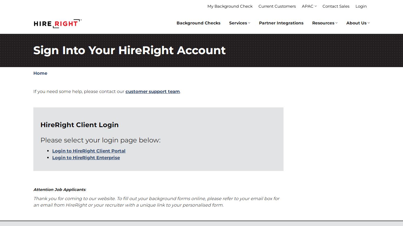 Sign Into Your HireRight Account | HireRight APAC